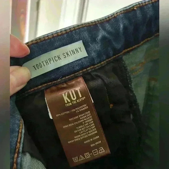 KUT from the Kloth Women's Toothpick Skinny Jeans Size 16 Medium/Dark wash denim - Picture 7 of 10